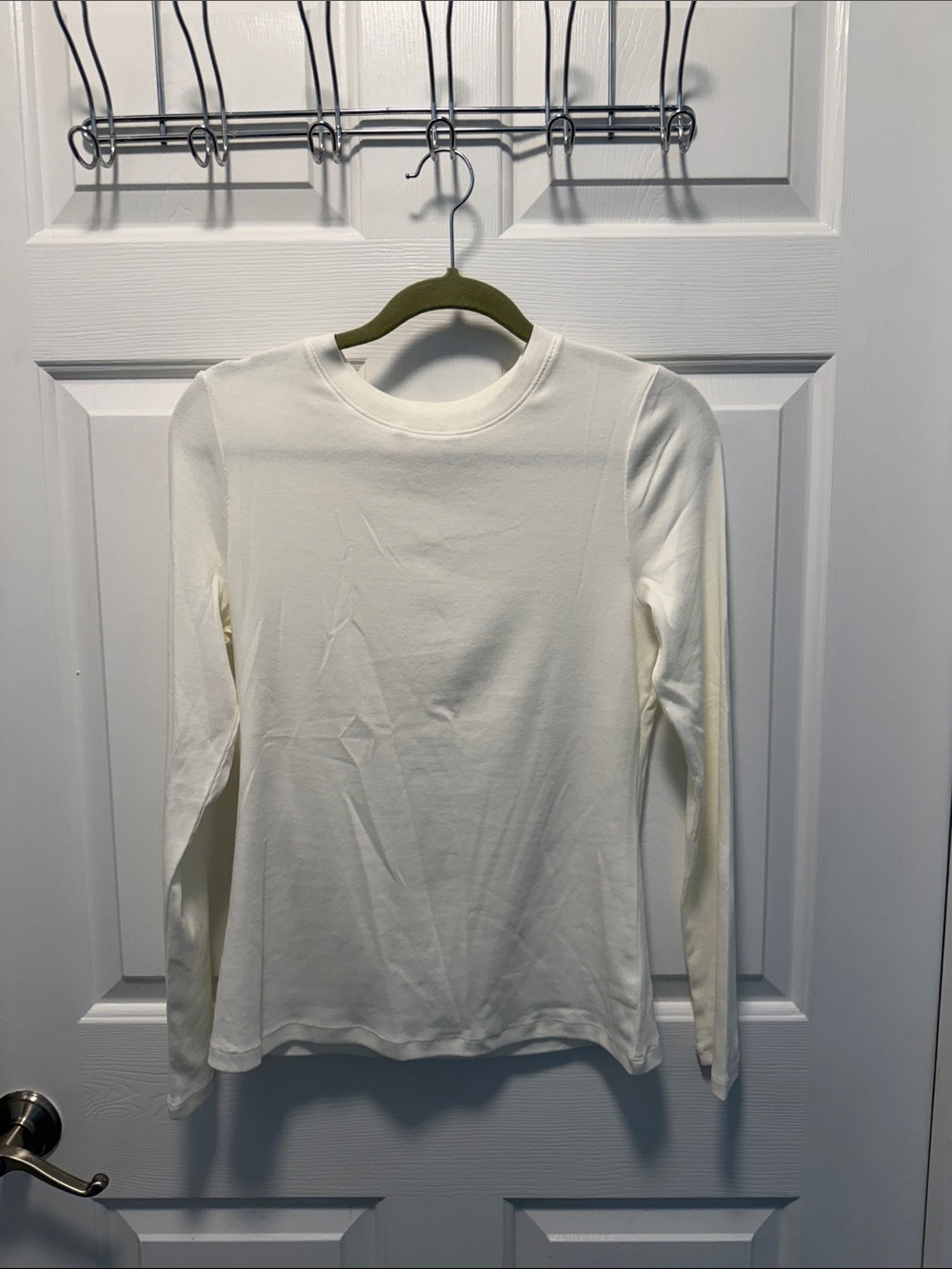 a new day Cream Long Sleeve Crewneck Tee